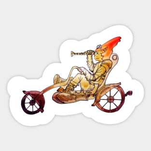 Steampunk Motorcycle Telescope Cat Sticker